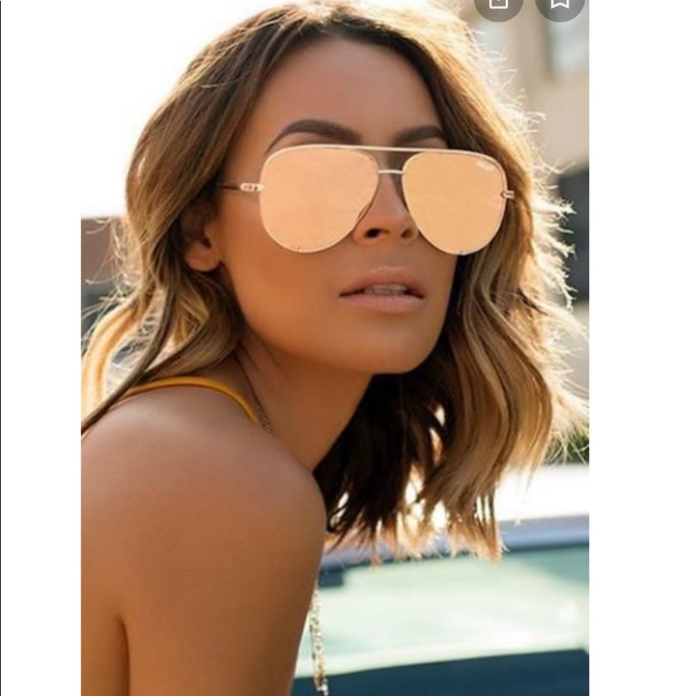 NEW Quay x Desi High Key Rose Gold Sunglasses